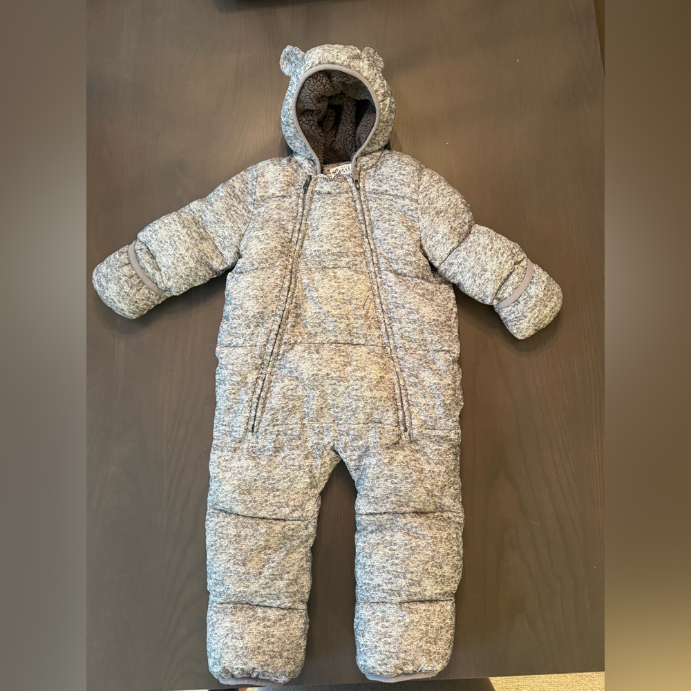Gap Baby Gray Hooded Baby Snowsuit